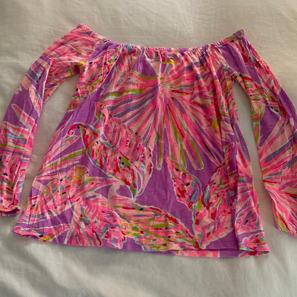 Lilly Pulitzer Cotton Off The Shoulder Top Size Small